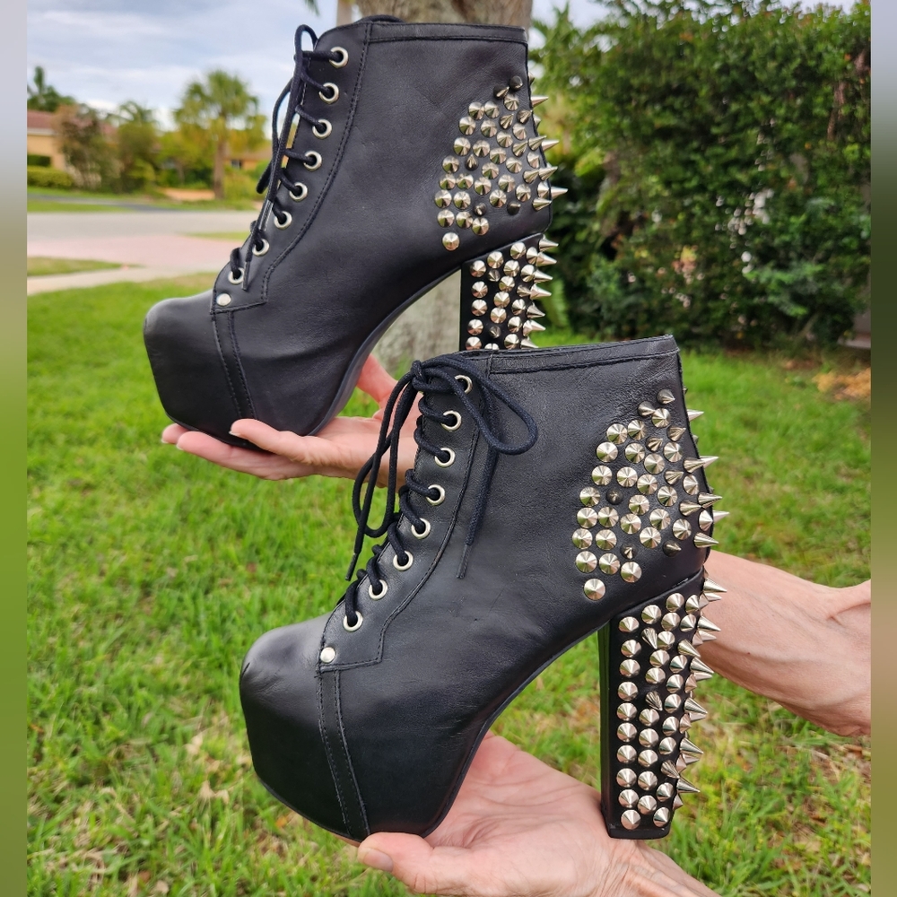 Jeffrey campbell black spiked Lita shoes